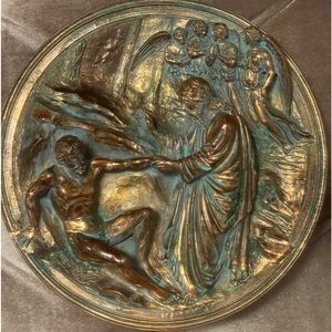 Copper Finish Italy Religious La Creazione Di Adamo Wall Plate by Bradex